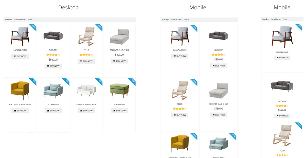 Responsive Product Listing Design