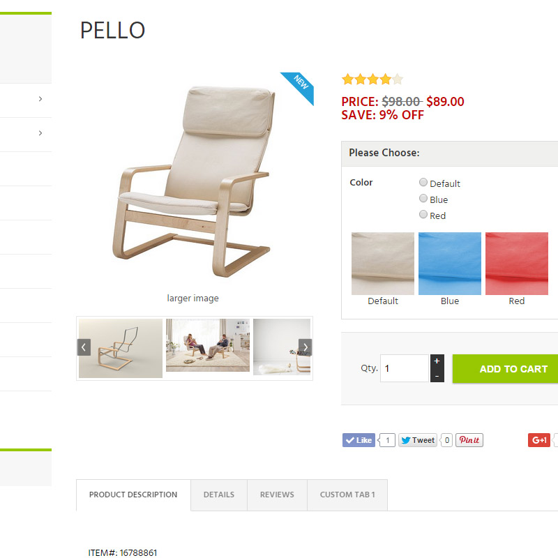 Tabs on product page