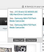 Cart dropdown